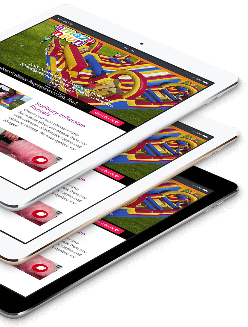 Responsive Design of A Maze N Fun website on tablet